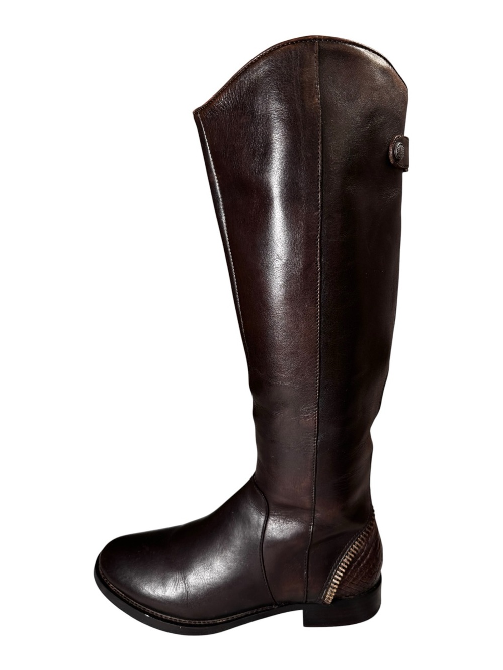 Arturo Chiang Falicity Dark Brown Leather Back Zip Equestrian Riding Boots 7.5 M